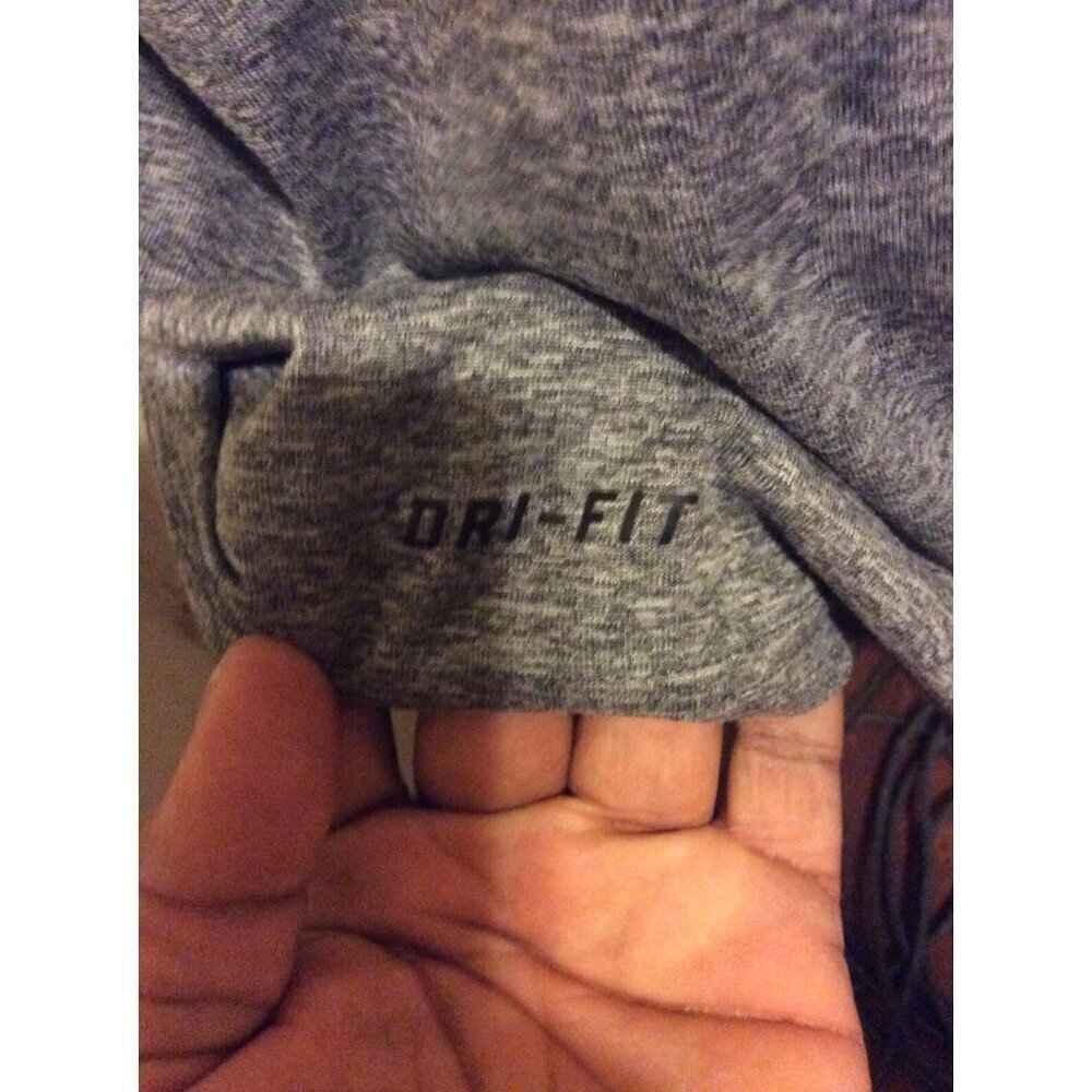 Men’s Nike Dri-Fit Logo Shirt Heather Gray Size Medium M Polyester Short Sleeve - Picture 5 of 11
